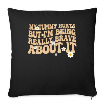 J’ai mal au ventre mais je suis vraiment - Housse de coussin décorative 45 x 45 cm - noir - Devant