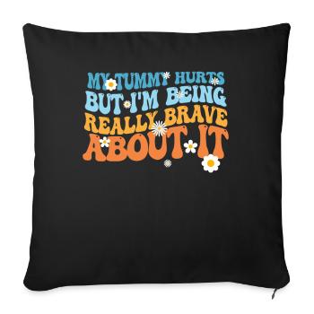 J’ai mal au ventre mais je suis vraiment - Housse de coussin décorative 45 x 45 cm - noir - Devant