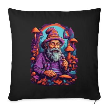 Lebendige Farben Psychedelic Art Musik Festival - Sofakissenbezug 45 x 45 cm - Schwarz - Vorne