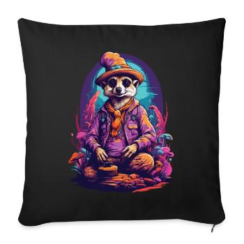 Festival de musique aux couleurs vives Champignons forestiers - Housse de coussin décorative 45 x 45 cm - noir - Devant