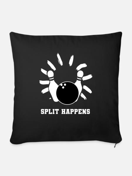 Split Happens Bowlingspieler - Sofakissenbezug 45 x 45 cm - Schwarz