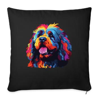 Watercolor Colorful Barbet - Sofa pillowcase 17,3'' x 17,3'' (45 x 45 cm) - black - Front