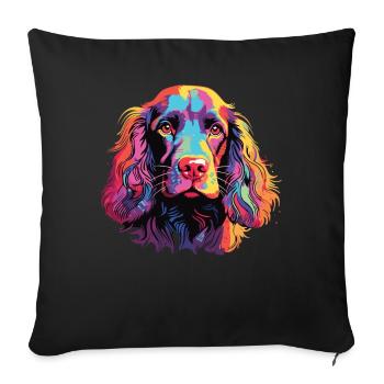 Aquarelle coloré Boykin Spaniel - Housse de coussin décorative 45 x 45 cm - noir - Devant