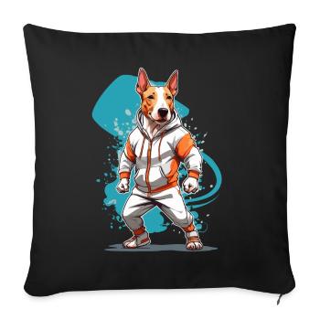 Bull Terrier Streetwear and Fitness Design - Sofa pillowcase 17,3'' x 17,3'' (45 x 45 cm) - black - Front
