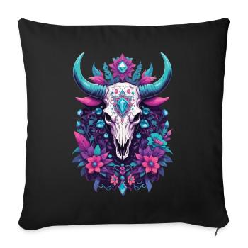 Skull Spiritual Mandala Animal Dream Catcher - Sofa pillowcase 17,3'' x 17,3'' (45 x 45 cm) - black - Front