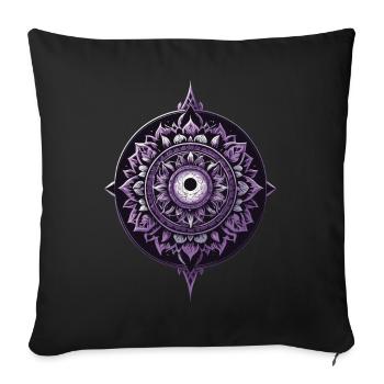 Mandala Design Aesthetic Pattern Spiritual - Sofa pillowcase 17,3'' x 17,3'' (45 x 45 cm) - black - Front