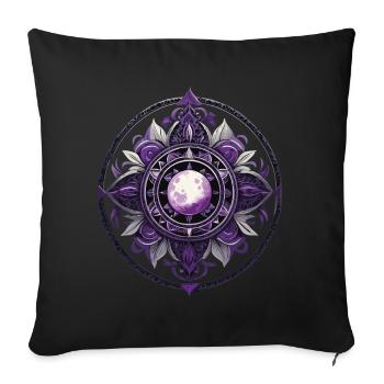 Moon Mandala Design Aesthetic Spiritual - Sofa pillowcase 17,3'' x 17,3'' (45 x 45 cm) - black - Front
