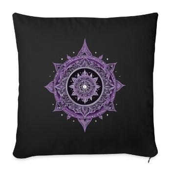 Mandala Design Aesthetic Pattern Spiritual - Sofa pillowcase 17,3'' x 17,3'' (45 x 45 cm) - black - Front
