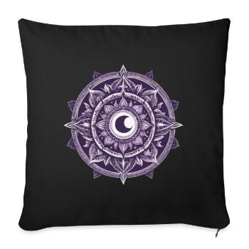 Moon Mandala Design Aesthetic Pattern - Sofa pillowcase 17,3'' x 17,3'' (45 x 45 cm) - black - Front
