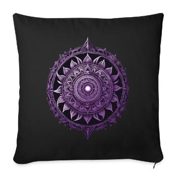 Mandala Design Aesthetic Pattern Spiritual - Sofa pillowcase 17,3'' x 17,3'' (45 x 45 cm) - black - Front