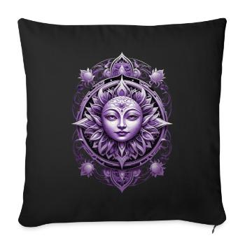 Mandala Design Aesthetic Pattern Spiritual - Sofa pillowcase 17,3'' x 17,3'' (45 x 45 cm) - black - Front