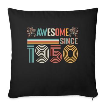 Anniversaire 1950 depuis 1950 Millésime 1950 - Housse de coussin décorative 45 x 45 cm - noir - Devant