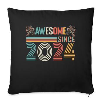 Anniversary 2024 since 2024 Vintage 2024 - Sofa pillowcase 17,3'' x 17,3'' (45 x 45 cm) - black - Front