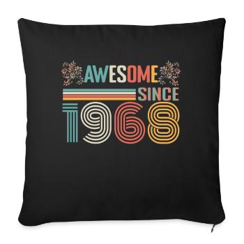 1968 anniversary since 1968 Vintage 1968 - Sofa pillowcase 17,3'' x 17,3'' (45 x 45 cm) - black - Front