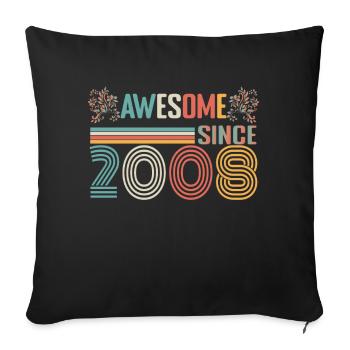 2008 anniversary since 2008 Vintage 2008 - Sofa pillowcase 17,3'' x 17,3'' (45 x 45 cm) - black - Front