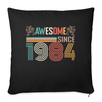 1984 anniversary since 1984 Vintage 1984 - Sofa pillowcase 17,3'' x 17,3'' (45 x 45 cm) - black - Front