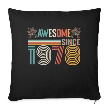1978 anniversary since 1978 Vintage 1978 - Sofa pillowcase 17,3'' x 17,3'' (45 x 45 cm) - black - Front