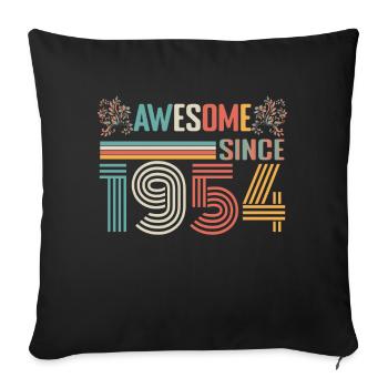 1954 anniversary since 1954 Vintage 1954 - Sofa pillowcase 17,3'' x 17,3'' (45 x 45 cm) - black - Front