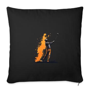 Golfspieler Design Esthétique Golfeur Sport - Housse de coussin décorative 45 x 45 cm - noir - Devant