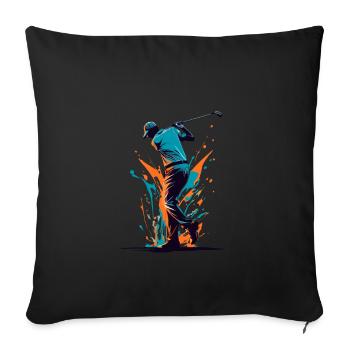 Golfspieler Design Esthétique Golfeur Sport - Housse de coussin décorative 45 x 45 cm - noir - Devant