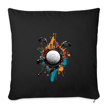 Golfspieler Design Esthétique Golfeur Sport - Housse de coussin décorative 45 x 45 cm - noir - Devant