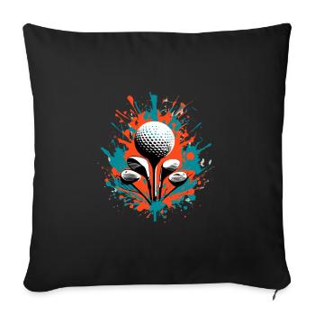 Golfspieler Design Esthétique Golfeur Sport - Housse de coussin décorative 45 x 45 cm - noir - Devant