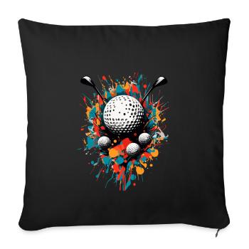 Golfspieler Design Esthétique Golfeur Sport - Housse de coussin décorative 45 x 45 cm - noir - Devant