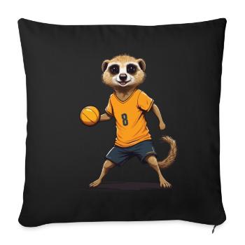 Meerkat Handball Player Streetwear Style - Sofa pillowcase 17,3'' x 17,3'' (45 x 45 cm) - black - Front