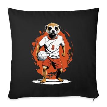 Meerkat Handball Player Streetwear Style - Sofa pillowcase 17,3'' x 17,3'' (45 x 45 cm) - black - Front