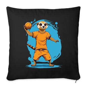 Joueur de handball Meerkat Esthétique Streetwear - Housse de coussin décorative 45 x 45 cm - noir - Devant