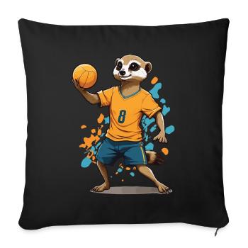 Meerkat Handball Player Streetwear Style - Sofa pillowcase 17,3'' x 17,3'' (45 x 45 cm) - black - Front