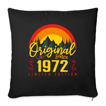 Birthday 1972 Birthday born in 1972 gift - Sofa pillowcase 17,3'' x 17,3'' (45 x 45 cm) - black - Front