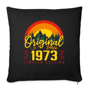 Anniversaire 1973 Anniversaire né en 1973 cadeau - Housse de coussin décorative 45 x 45 cm - noir - Devant