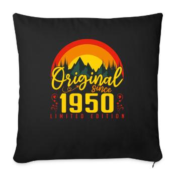 1950 Birthday Born in 1950 Birthday Gift - Sofa pillowcase 17,3'' x 17,3'' (45 x 45 cm) - black - Front
