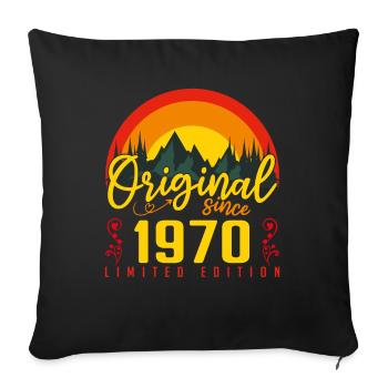 Anniversaire 1970 Anniversaire né en 1970 cadeau - Housse de coussin décorative 45 x 45 cm - noir - Devant