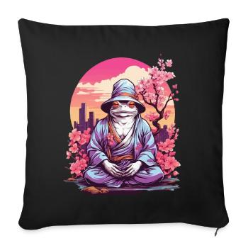 Asia Frog Streetwear Design Esthétique - Housse de coussin décorative 45 x 45 cm - noir - Devant