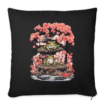 Frog Streetwear Aesthetic Vintage Design - Sofa pillowcase 17,3'' x 17,3'' (45 x 45 cm) - black - Front
