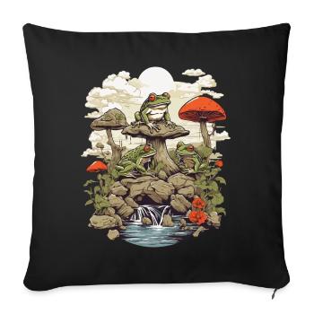 The Frog Streetwear Aesthetic Vintage Design - Sofa pillowcase 17,3'' x 17,3'' (45 x 45 cm) - black - Front