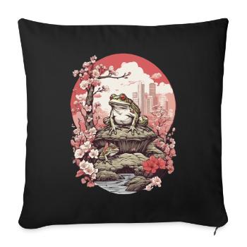 Frog Streetwear Aesthetic Design - Sofa pillowcase 17,3'' x 17,3'' (45 x 45 cm) - black - Front