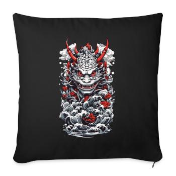 Sea Monster Aesthetic Yokai Japanese Oni - Sofa pillowcase 17,3'' x 17,3'' (45 x 45 cm) - black - Front