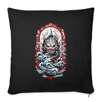 Sea Monster Aesthetics Yokai Japanese Demon - Sofa pillowcase 17,3'' x 17,3'' (45 x 45 cm) - black - Front