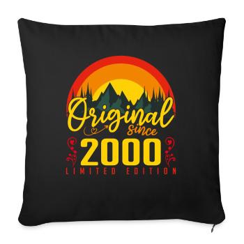 Birthday 2000 Birthday Born in 2000 Gift - Sofa pillowcase 17,3'' x 17,3'' (45 x 45 cm) - black - Front