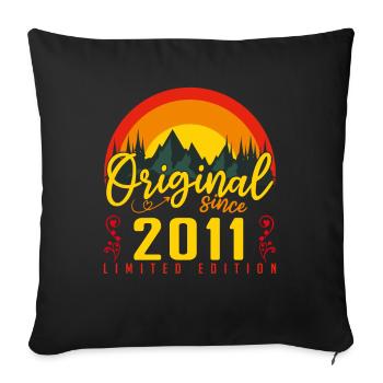 Anniversaire 2011 Anniversaire né en 2011 cadeau - Housse de coussin décorative 45 x 45 cm - noir - Devant