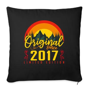 Birthday 2017 Birthday Born in 2017 Gift - Sofa pillowcase 17,3'' x 17,3'' (45 x 45 cm) - black - Front