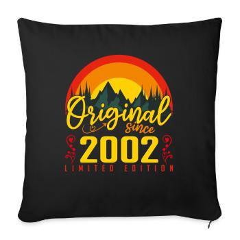 Anniversaire 2002 Anniversaire né en 2002 cadeau - Housse de coussin décorative 45 x 45 cm - noir - Devant