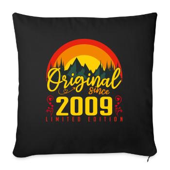 Birthday 2009 Birthday Born in 2009 Gift - Sofa pillowcase 17,3'' x 17,3'' (45 x 45 cm) - black - Front