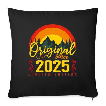 Birthday 2025 Birthday Born in 2025 Gift - Sofa pillowcase 17,3'' x 17,3'' (45 x 45 cm) - black - Front