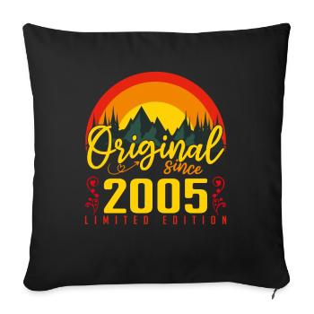 Birthday 2005 Birthday Born in 2005 Gift - Sofa pillowcase 17,3'' x 17,3'' (45 x 45 cm) - black - Front