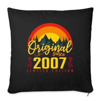 Birthday 2007 Birthday Born in 2007 Gift - Sofa pillowcase 17,3'' x 17,3'' (45 x 45 cm) - black - Front