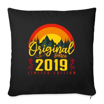 Anniversaire 2019 Anniversaire né en 2019 cadeau - Housse de coussin décorative 45 x 45 cm - noir - Devant